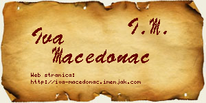 Iva Macedonac vizit kartica